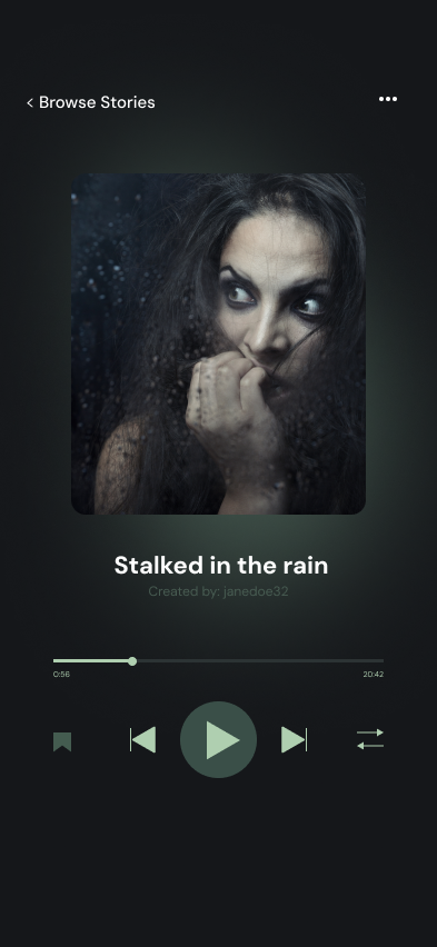 Hollow story playback screen